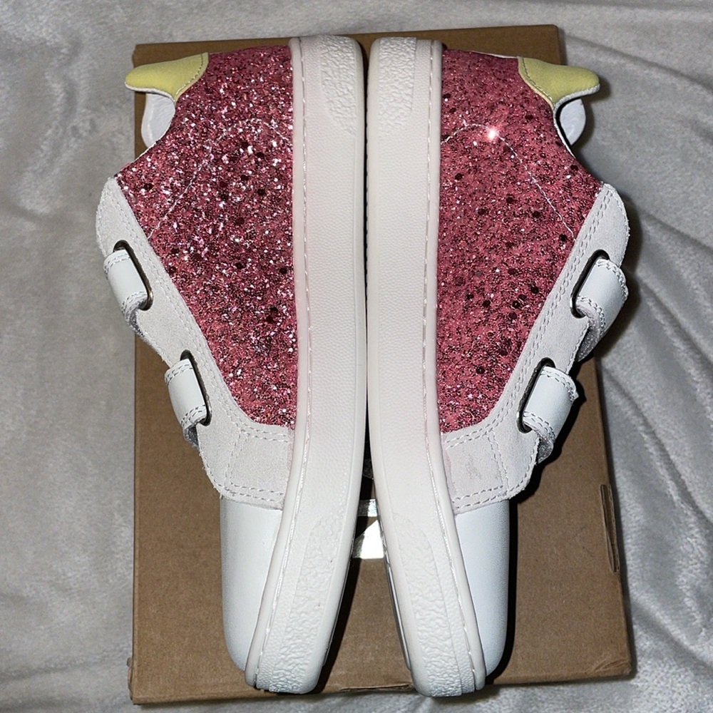 NWT Naturino Girl's Pinn Vl Sneaker in White/Fuchsia/Paglia - Picture 12 of 15